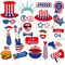 25pc Patriotic Photo Booth Props - DIY 4th of July, Memorial Day & Veterans Day Party Kit